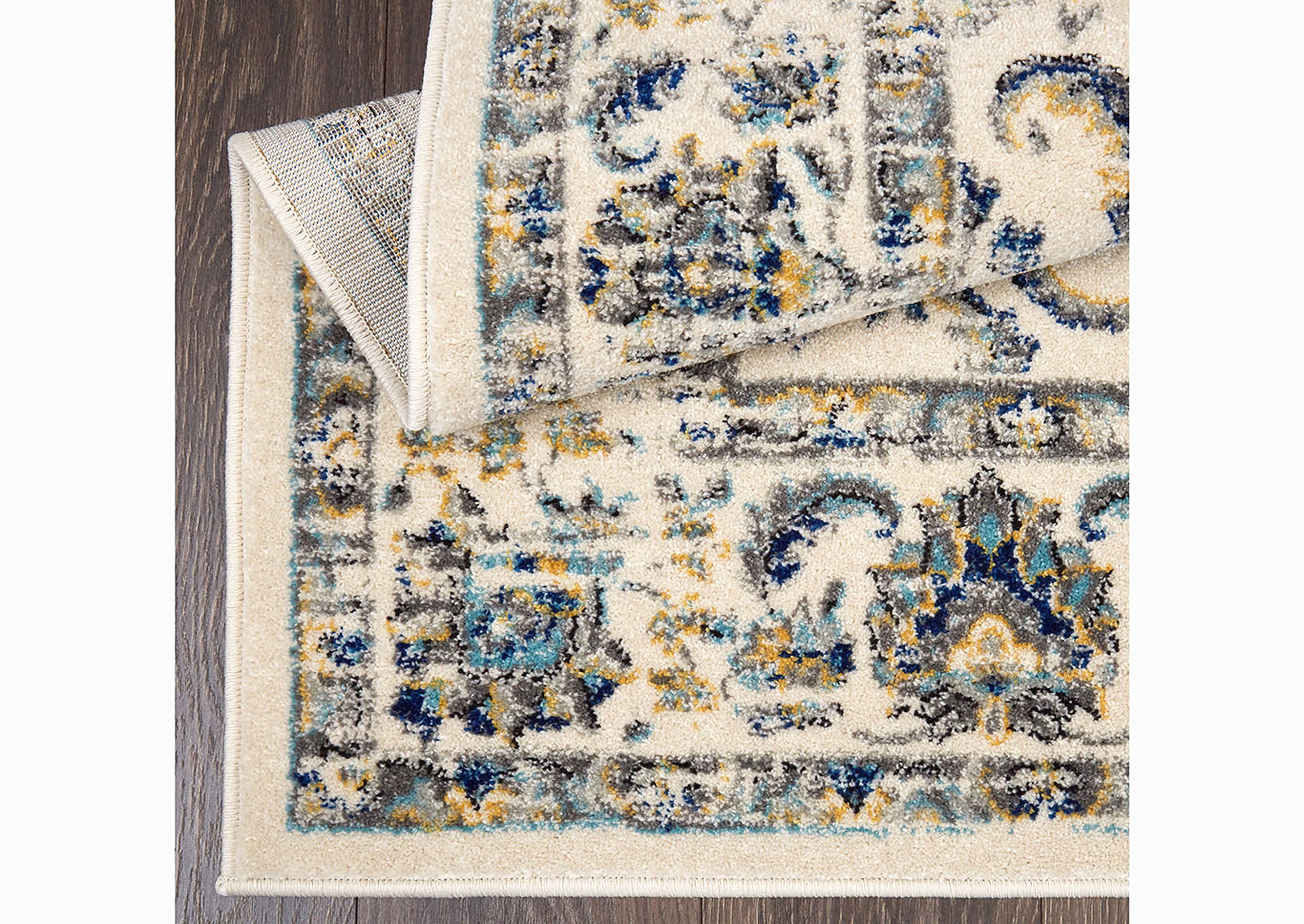 Home Dynamix Vintage Desa Transitional Area Rug 9'2"x11'8" Damask Ivory/Blue/Gray,Home Dynamix